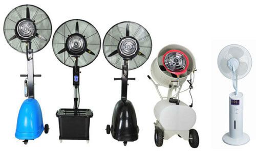 Différents modèles de ventilateurs-humidificateurs